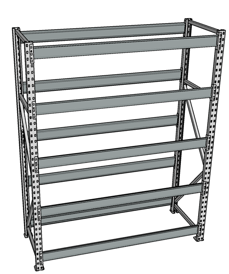 Стеллаж грузовой СГР 2500x1200x600 5 полок (без настила) купить в Тюмени Стеллаж грузовой СГР 2500x1200x600 5 полок (без настила) купить в Тюмени