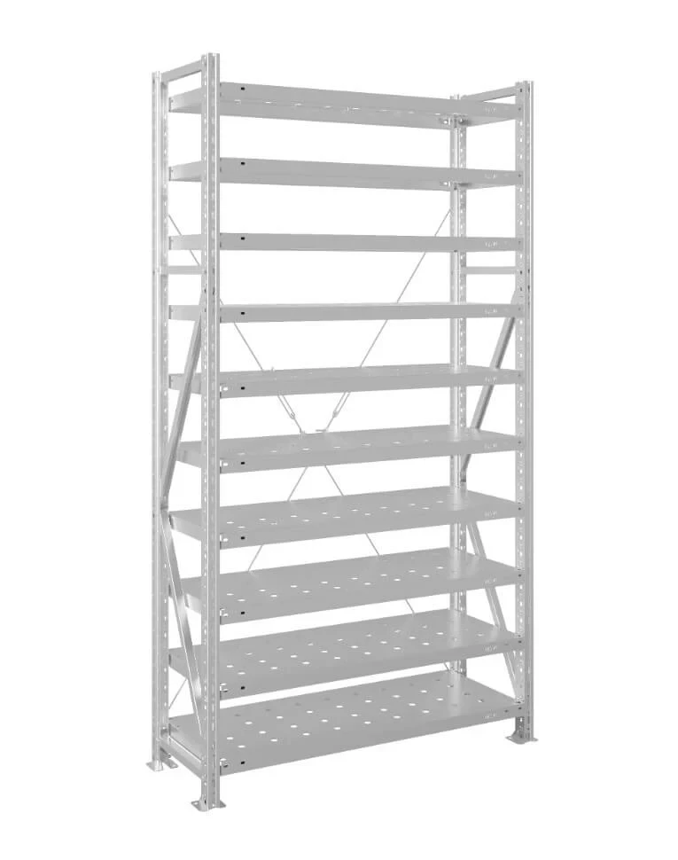 Стеллаж MS U 2500x1200x500 10 полок (400 кг, перф) купить в Тюмени