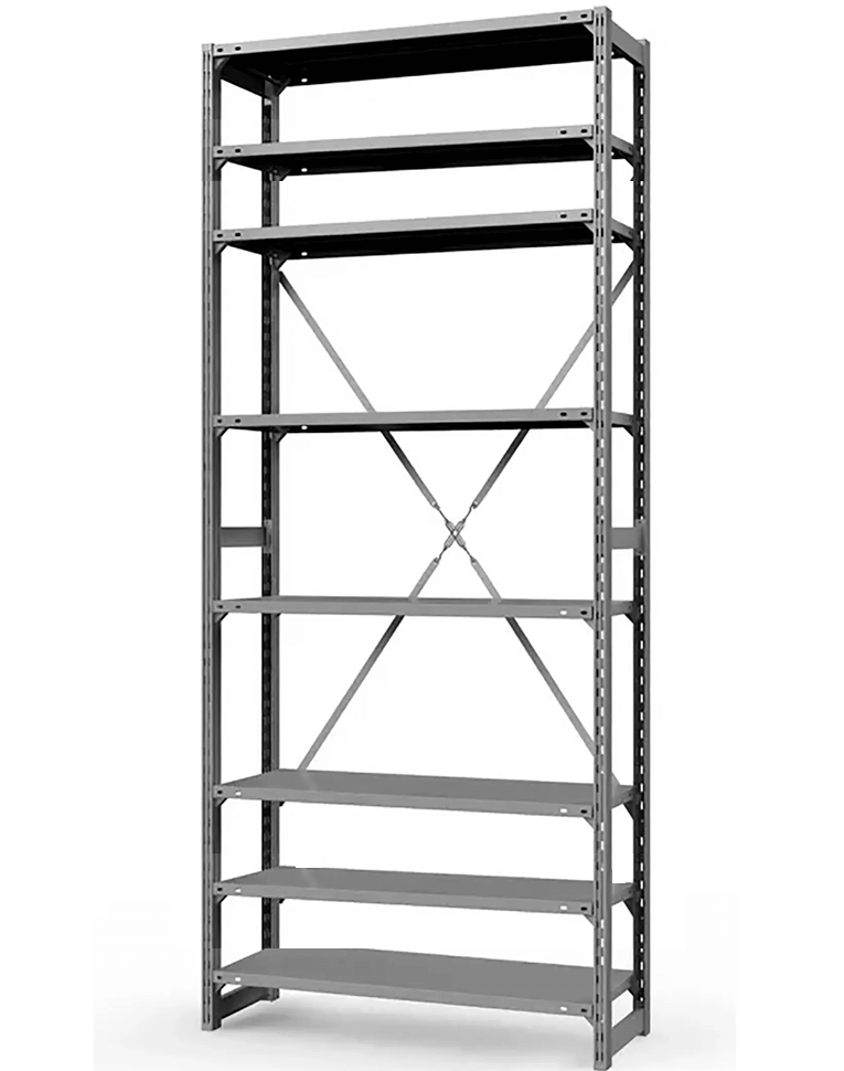 Стеллаж ТСУ 3500x1500x300 8 полок (300 кг, металл) купить в Тюмени Стеллаж ТСУ 3500x1500x300 8 полок (300 кг, металл) купить в Тюмени