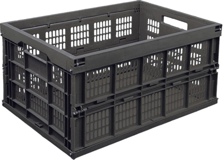 Ящик 535х350х272 складной перфорированный, чёрный купить в Тюмени Ящик 535х350х272 складной перфорированный, чёрный купить в Тюмени