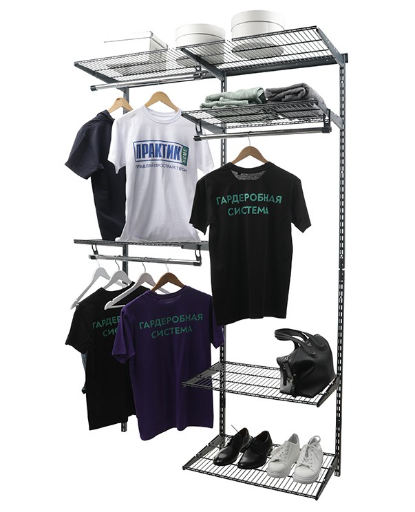 Гардеробная система Практик Home Optima G120 графит купить в Тюмени Гардеробная система Практик Home Optima G120 графит купить в Тюмени