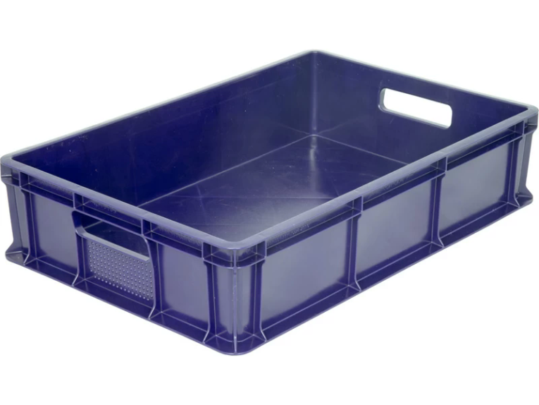 Ящик 600х400х140 мм сплошной с ручками синий купить в Тюмени