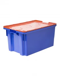 Ящик 600х400х300 Safe PRO сплошной цв. синий с оранжевой крышкой Ящик 600х400х300 Safe PRO сплошной цв. синий с оранжевой крышкой