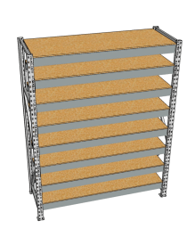 Стеллаж грузовой СГР 2500x1500x500 8 полок (ДСП)