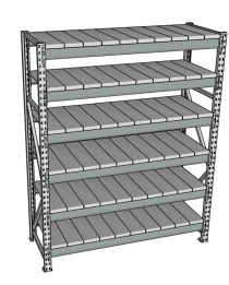 Стеллаж грузовой СГР 3000x1500x800 6 полок (металл)