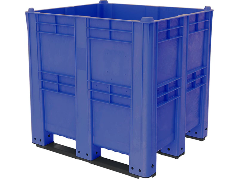 BoxPallet 1300х1150х1250 сплошной, на 3 полозьях синий купить в Тюмени BoxPallet 1300х1150х1250 сплошной, на 3 полозьях синий купить в Тюмени