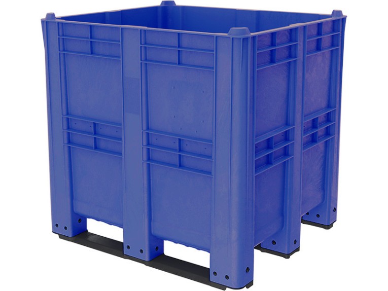 BoxPallet 1300х1150х1250 сплошной, на 3 полозьях синий купить в Тюмени BoxPallet 1300х1150х1250 сплошной, на 3 полозьях синий купить в Тюмени