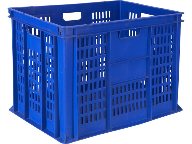 Ящик 600х400х410 перф. стенки сплошное дно синий купить в Тюмени Ящик 600х400х410 перф. стенки сплошное дно синий купить в Тюмени