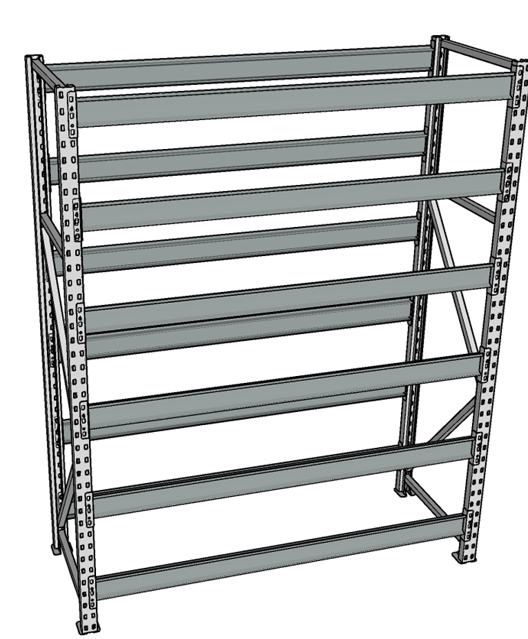 Стеллаж грузовой СГР 2500x2100x1000 6 полок (без настила) купить в Тюмени Стеллаж грузовой СГР 2500x2100x1000 6 полок (без настила) купить в Тюмени