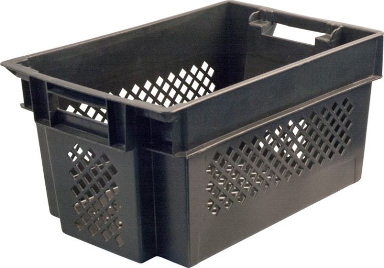 Ящик 600х400х300 перфорированный чёрный купить в Тюмени Ящик 600х400х300 перфорированный чёрный купить в Тюмени