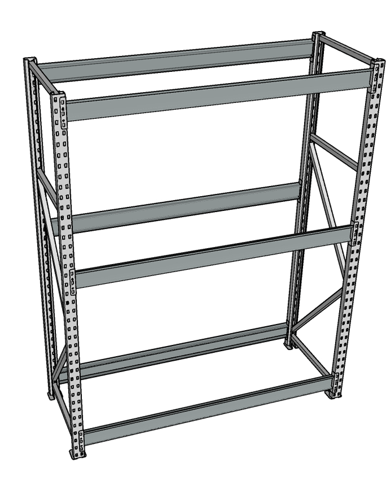 Стеллаж грузовой СГР 2500x900x400 3 полки (без настила) купить в Тюмени