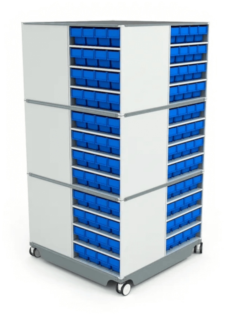 КП-02 Кассетница поворотная с синими ящиками купить в Тюмени