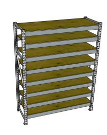 Стеллаж грузовой СГР 2500x900x600 8 полок (фанера)