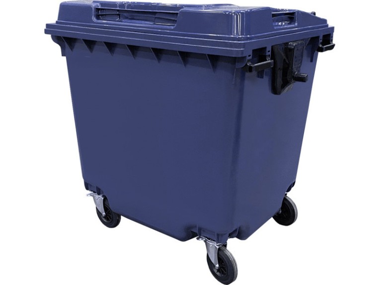 Мусорный контейнер 1 100л. на колёсах цв. синий купить в Тюмени Мусорный контейнер 1 100л. на колёсах цв. синий купить в Тюмени