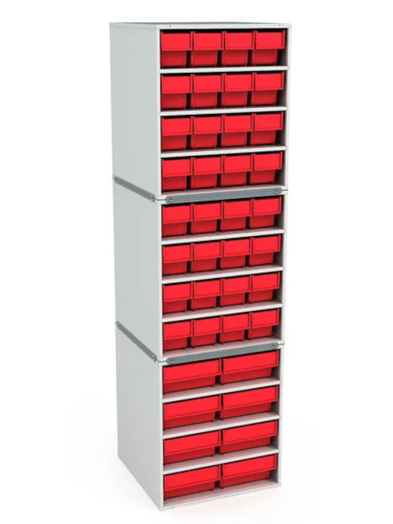 Стационарная кассетница ДиКом (на 3 яруса) с красными ящиками купить в Тюмени Стационарная кассетница ДиКом (на 3 яруса) с красными ящиками купить в Тюмени