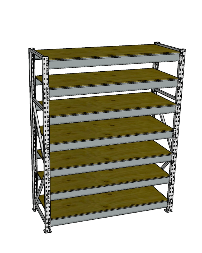 Стеллаж грузовой СГР 2000x1500x400 7 полок (фанера) купить в Тюмени Стеллаж грузовой СГР 2000x1500x400 7 полок (фанера) купить в Тюмени