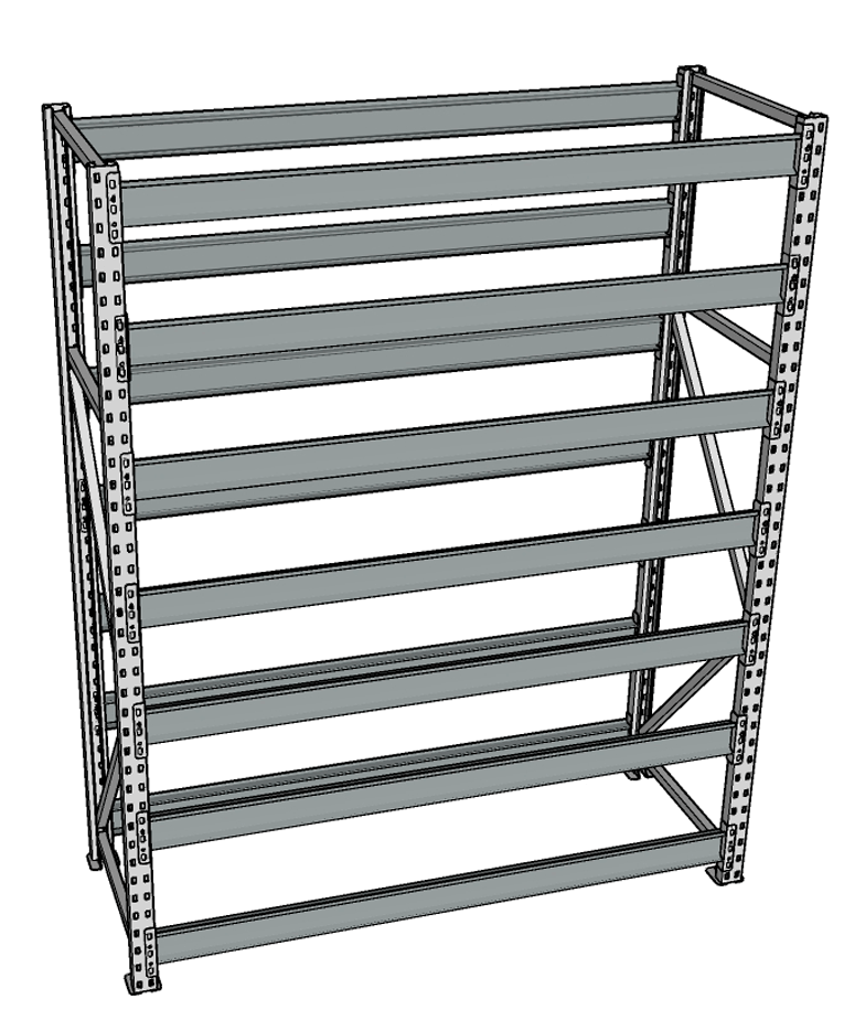 Стеллаж грузовой СГР 2500x1500x400 7 полок (без настила) купить в Тюмени Стеллаж грузовой СГР 2500x1500x400 7 полок (без настила) купить в Тюмени