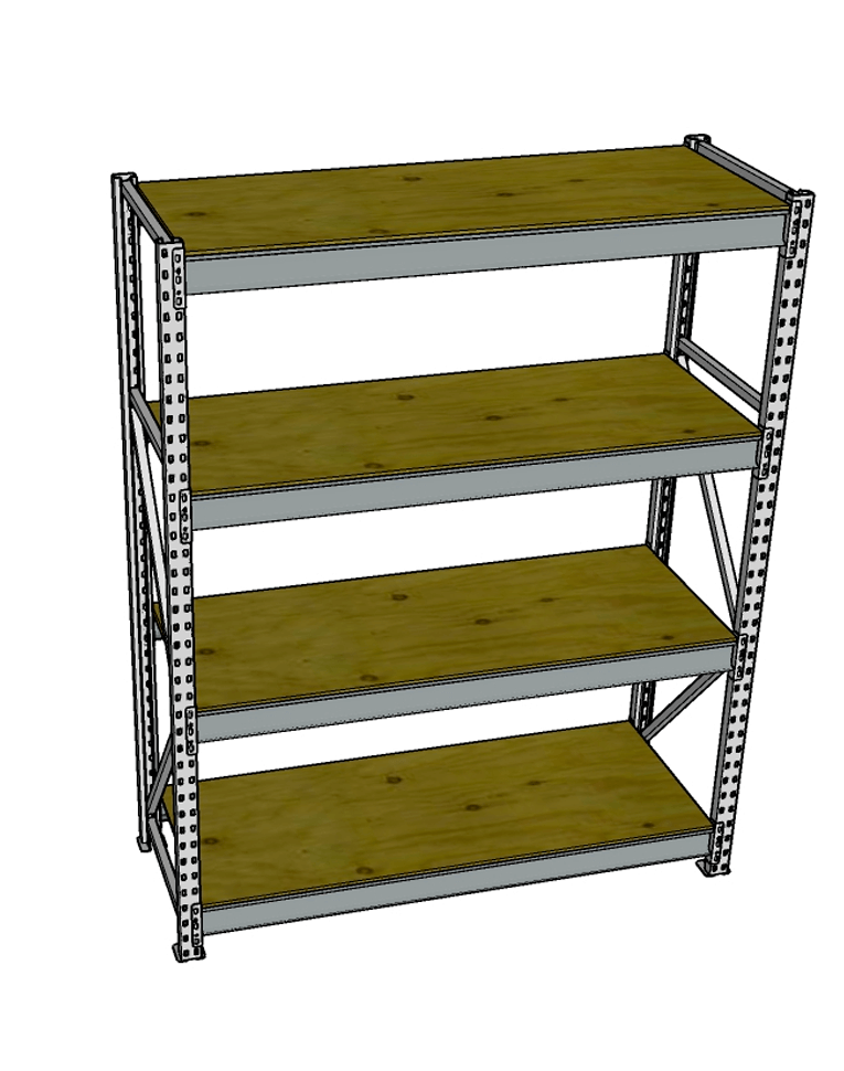 Стеллаж грузовой СГР 2500x1500x1000 4 полки (фанера) купить в Тюмени Стеллаж грузовой СГР 2500x1500x1000 4 полки (фанера) купить в Тюмени
