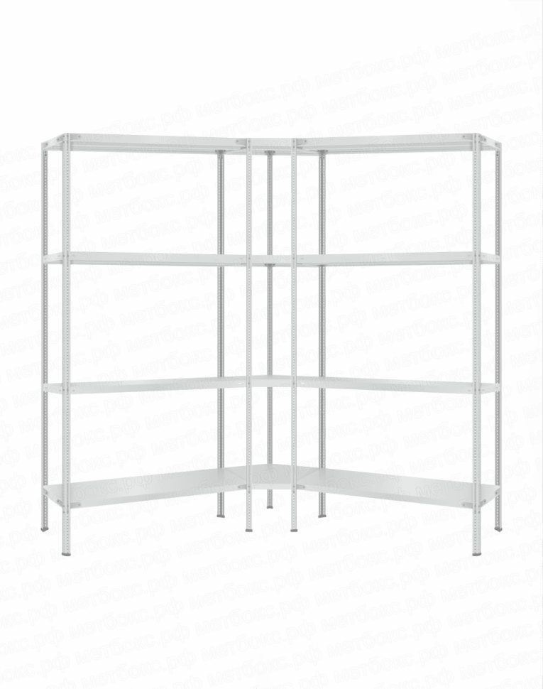 Стеллаж угловой 2000х1600х1600 (4 яруса глубиной 400мм) купить в Тюмени Стеллаж угловой 2000х1600х1600 (4 яруса глубиной 400мм) купить в Тюмени