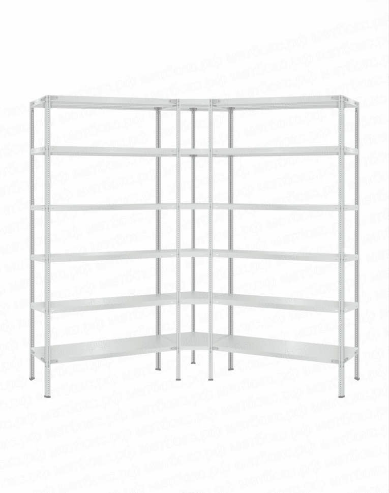 Стеллаж угловой 2000х1600х1600 (6 ярусов глубиной 400мм) купить в Тюмени Стеллаж угловой 2000х1600х1600 (6 ярусов глубиной 400мм) купить в Тюмени