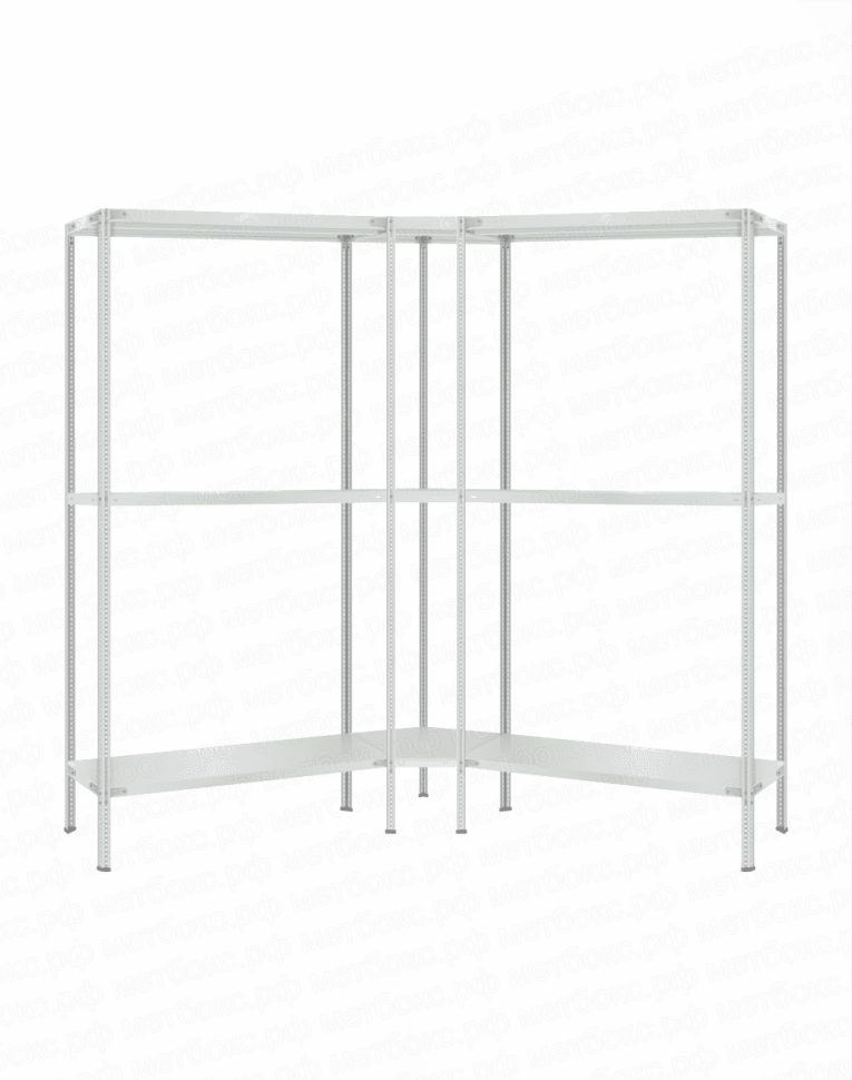 Стеллаж угловой 2000х1700х1700 (3 яруса глубиной 500мм) купить в Тюмени Стеллаж угловой 2000х1700х1700 (3 яруса глубиной 500мм) купить в Тюмени