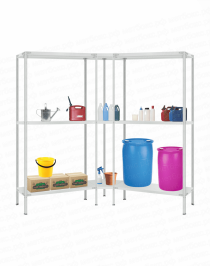 Стеллаж угловой 2000х1700х1700 (3 яруса глубиной 500мм) Стеллаж угловой 2000х1700х1700 (3 яруса глубиной 500мм)