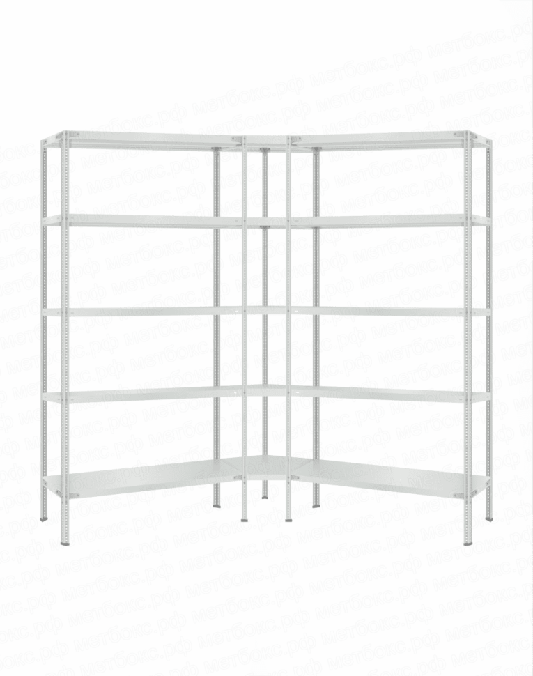 Стеллаж угловой 2000х1700х1700 (5 ярусов глубиной 500мм) купить в Тюмени Стеллаж угловой 2000х1700х1700 (5 ярусов глубиной 500мм) купить в Тюмени