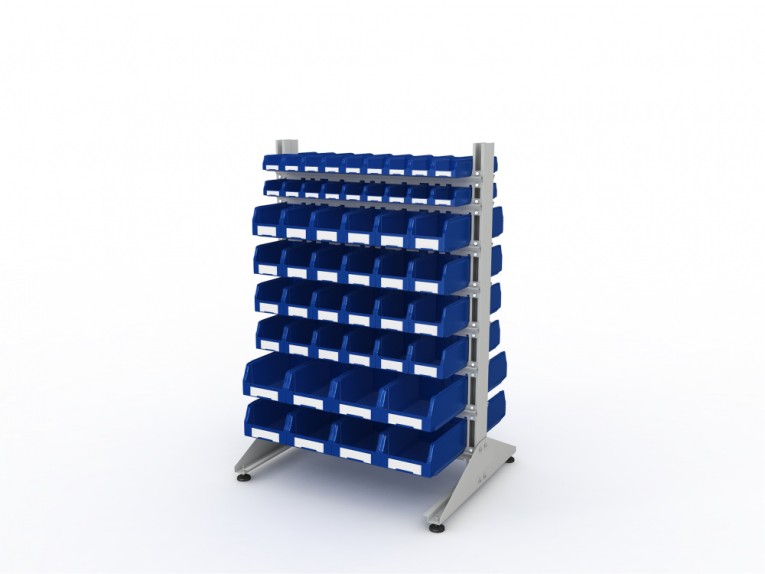 Стеллаж для пластиковых лотков SORTEX двухсторонний 1500x1000x800.06 купить в Тюмени Стеллаж для пластиковых лотков SORTEX двухсторонний 1500x1000x800.06 купить в Тюмени