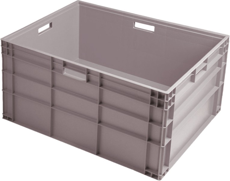 Ящик 800х600х455 сплошной, с ручками, дно с усилением, серый B-8644 купить в Тюмени