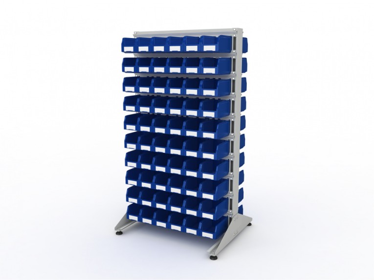 Стеллаж для пластиковых лотков SORTEX двухсторонний 1800x1000x800.02 купить в Тюмени Стеллаж для пластиковых лотков SORTEX двухсторонний 1800x1000x800.02 купить в Тюмени