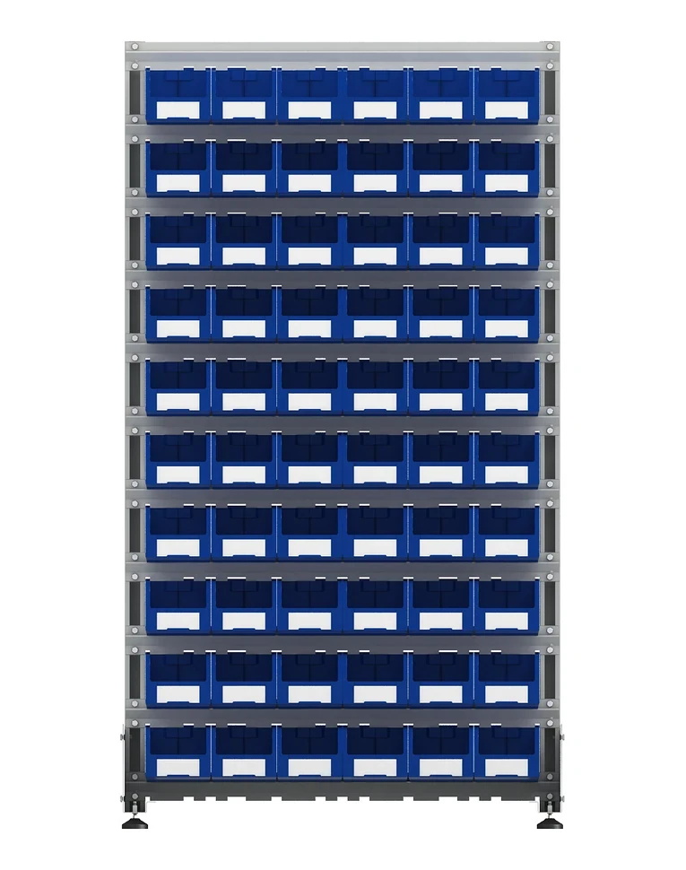 Стеллаж для пластиковых лотков SORTEX двухсторонний 1800x1000x800.02 купить в Тюмени