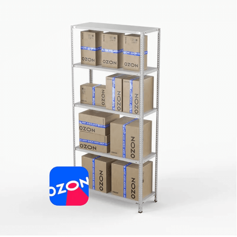 Стеллаж ПВЗ Озон 2000х1000х400 5 полок купить в Тюмени Стеллаж ПВЗ Озон 2000х1000х400 5 полок купить в Тюмени
