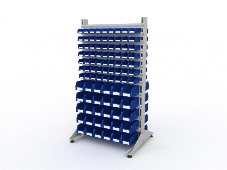 Стеллаж для пластиковых лотков SORTEX двухсторонний 1800x1000x800.04 купить в Тюмени Стеллаж для пластиковых лотков SORTEX двухсторонний 1800x1000x800.04 купить в Тюмени