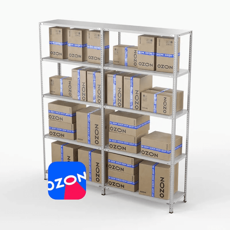 Стеллаж ПВЗ Озон 2000х2000х400 5 полок купить в Тюмени Стеллаж ПВЗ Озон 2000х2000х400 5 полок купить в Тюмени