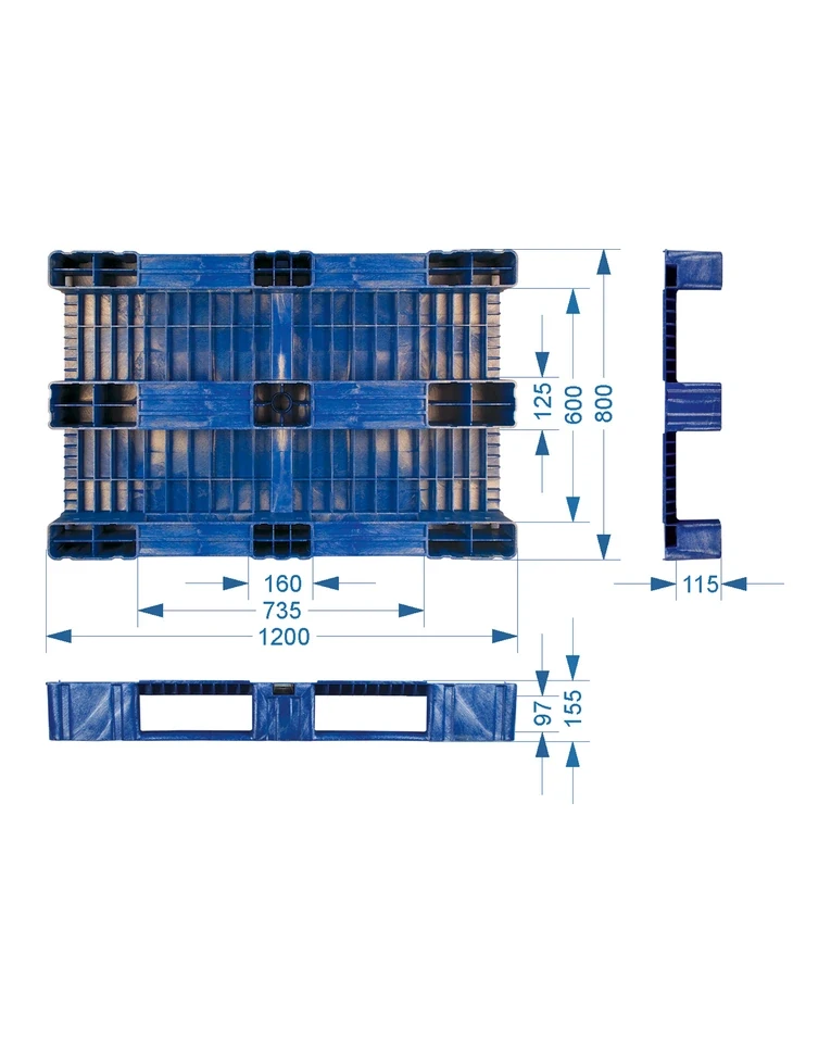 Паллет 1200x800х150 сплошной, на 3-х полозьях желтый Паллет 1200x800х150 сплошной, на 3-х полозьях желтый