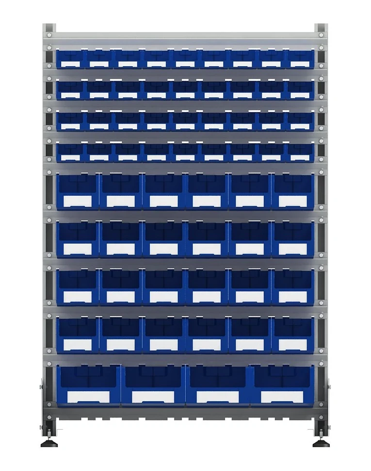 Стеллаж для пластиковых лотков SORTEX односторонний 1500x1000x450.05 купить в Тюмени Стеллаж для пластиковых лотков SORTEX односторонний 1500x1000x450.05 купить в Тюмени
