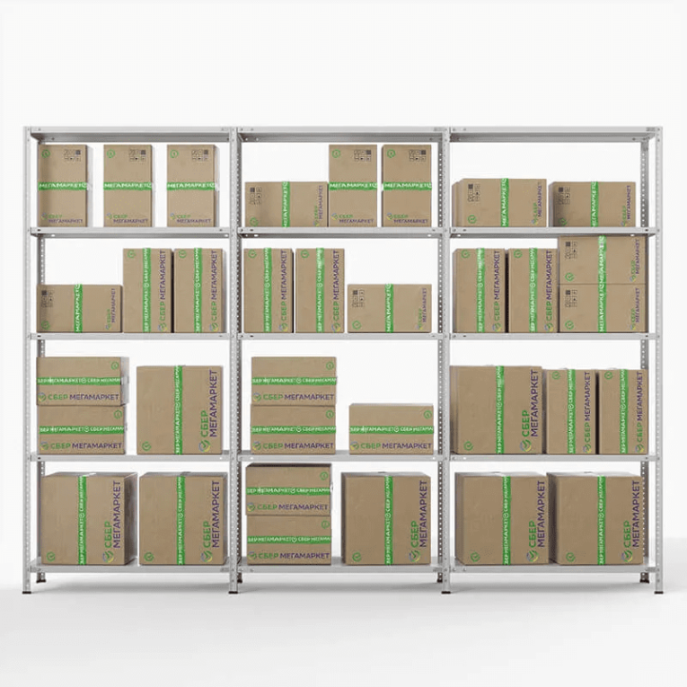 Стеллаж ПВЗ Сбер 2000х3000х400 5 полок купить в Тюмени Стеллаж ПВЗ Сбер 2000х3000х400 5 полок купить в Тюмени