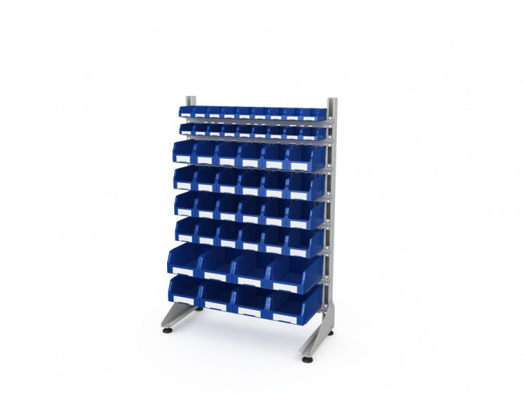 Стеллаж для пластиковых лотков SORTEX односторонний 1500x1000x450.06 купить в Тюмени Стеллаж для пластиковых лотков SORTEX односторонний 1500x1000x450.06 купить в Тюмени