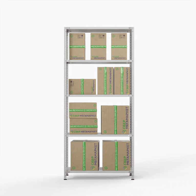 Стеллаж ПВЗ Сбер 2000х1000х400 5 полок купить в Тюмени Стеллаж ПВЗ Сбер 2000х1000х400 5 полок купить в Тюмени