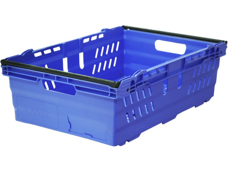 Ящик 600х400х197 со складываемыми ручками синий купить в Тюмени