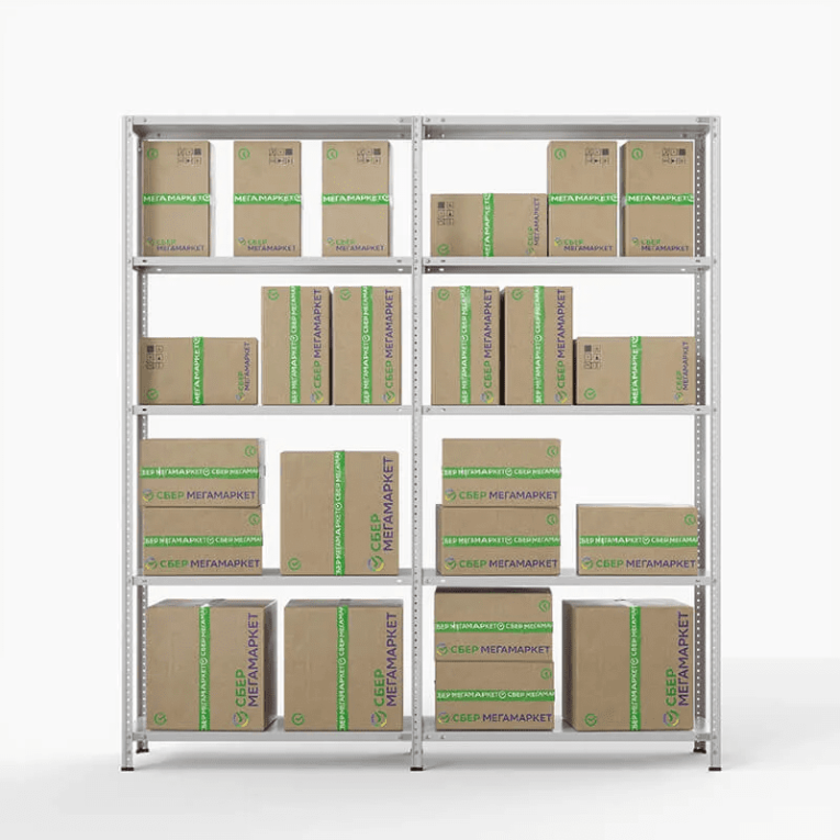 Стеллаж ПВЗ Сбер 2000х2000х400 5 полок купить в Тюмени Стеллаж ПВЗ Сбер 2000х2000х400 5 полок купить в Тюмени