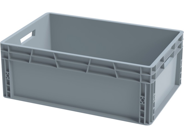 Ящик 600х400х220 сплошной, усиленное дно, цв. серый купить в Тюмени Ящик 600х400х220 сплошной, усиленное дно, цв. серый купить в Тюмени