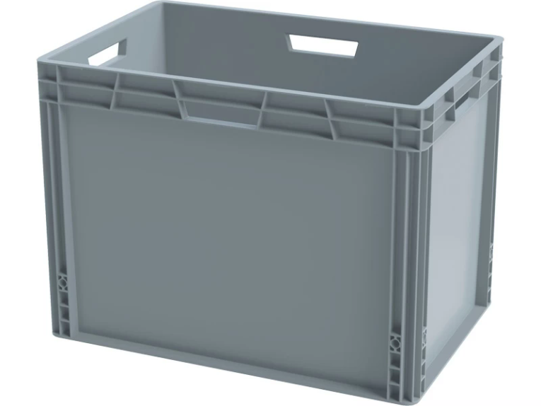 Ящик 600х400х440 cплошной, усиленное дно, цв. серый купить в Тюмени Ящик 600х400х440 cплошной, усиленное дно, цв. серый купить в Тюмени