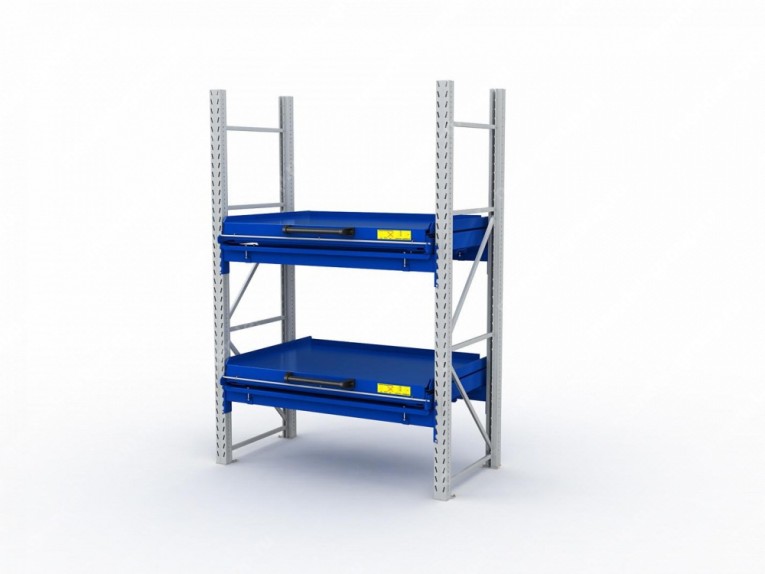 Стеллаж с выкатными платформами S-HEAVY 1000/1300 (2 яруса хранения) купить в Тюмени Стеллаж с выкатными платформами S-HEAVY 1000/1300 (2 яруса хранения) купить в Тюмени