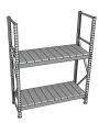 Стеллаж грузовой СГР 2000x1800x500 2 полки (металл)