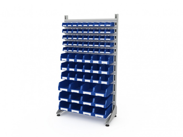 Стеллаж для пластиковых лотков SORTEX односторонний 1800x1000x450.06 купить в Тюмени Стеллаж для пластиковых лотков SORTEX односторонний 1800x1000x450.06 купить в Тюмени