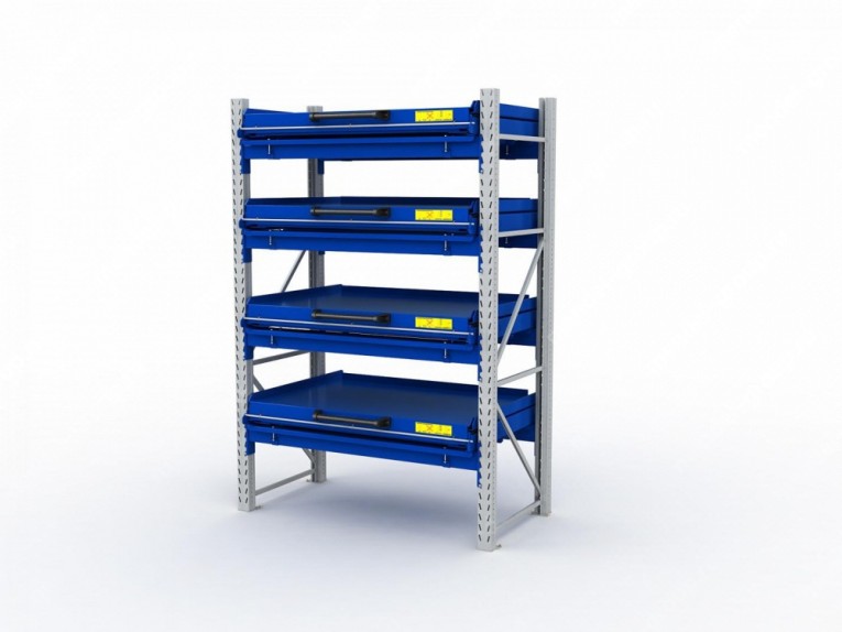 Стеллаж с выкатными платформами S-HEAVY 1000/1300 (4 яруса хранения) купить в Тюмени Стеллаж с выкатными платформами S-HEAVY 1000/1300 (4 яруса хранения) купить в Тюмени
