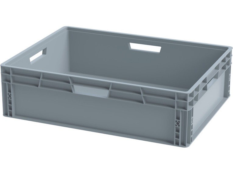 Ящик 800х600х220 сплошной, усиленное дно, цв. серый купить в Тюмени Ящик 800х600х220 сплошной, усиленное дно, цв. серый купить в Тюмени