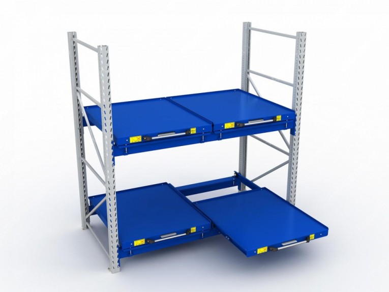 Стеллаж с выкатными платформами S-HEAVY 500 (2 яруса хранения) купить в Тюмени Стеллаж с выкатными платформами S-HEAVY 500 (2 яруса хранения) купить в Тюмени