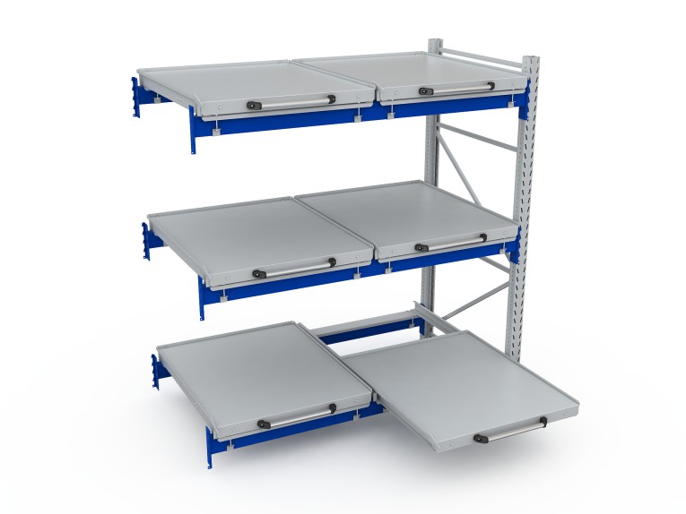 Стеллаж с выкатными платформами S-HEAVY 500 (3 яруса хранения) купить в Тюмени Стеллаж с выкатными платформами S-HEAVY 500 (3 яруса хранения) купить в Тюмени